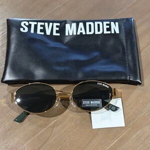 Steve Madden Gold Frame Oval Sunglasses